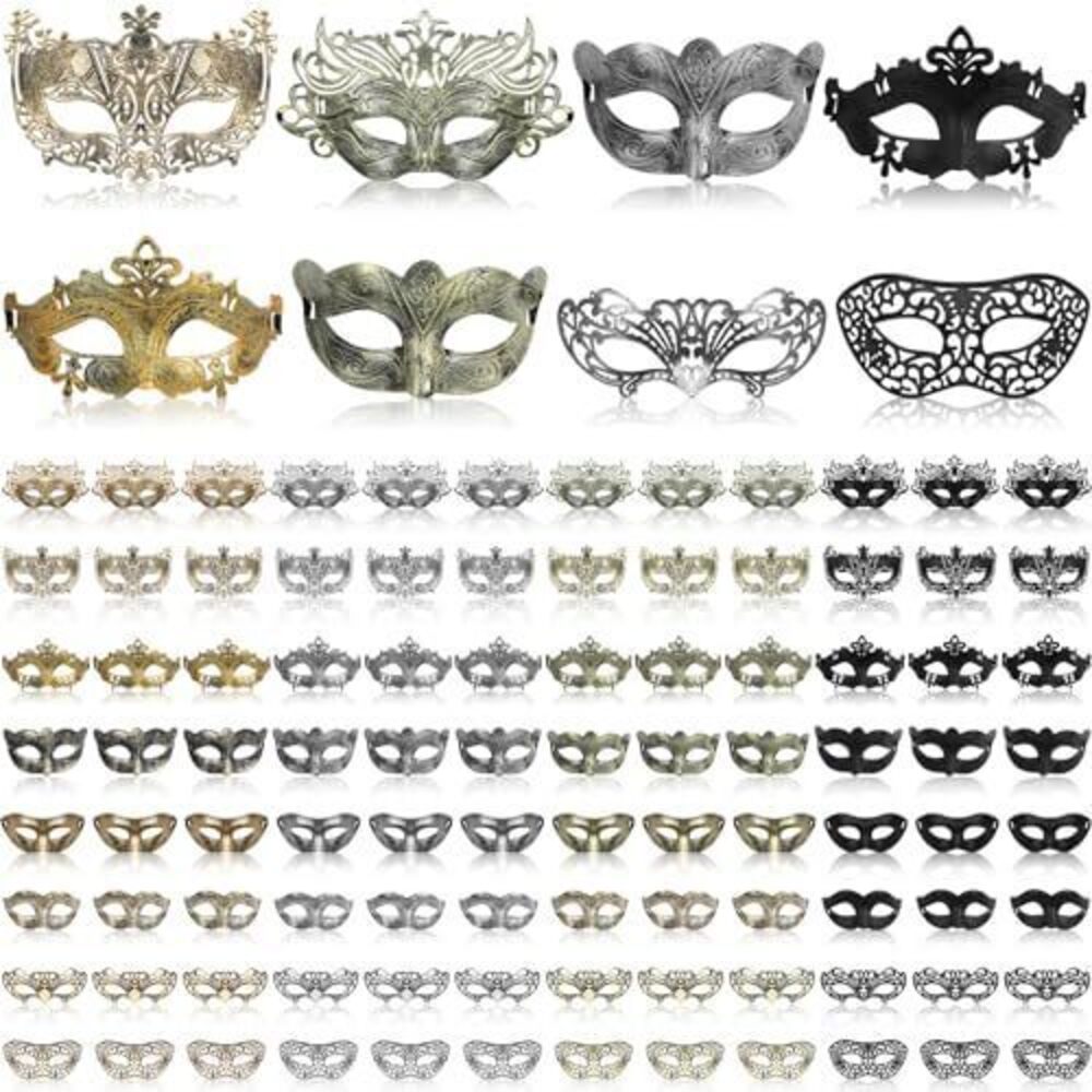 3511 96 Pcs Couple Masquerade Mask Venetian Mardi Gras Mask Halloween